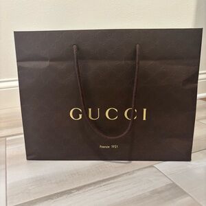 Gucci Large Brown Paper Shopping Bag
